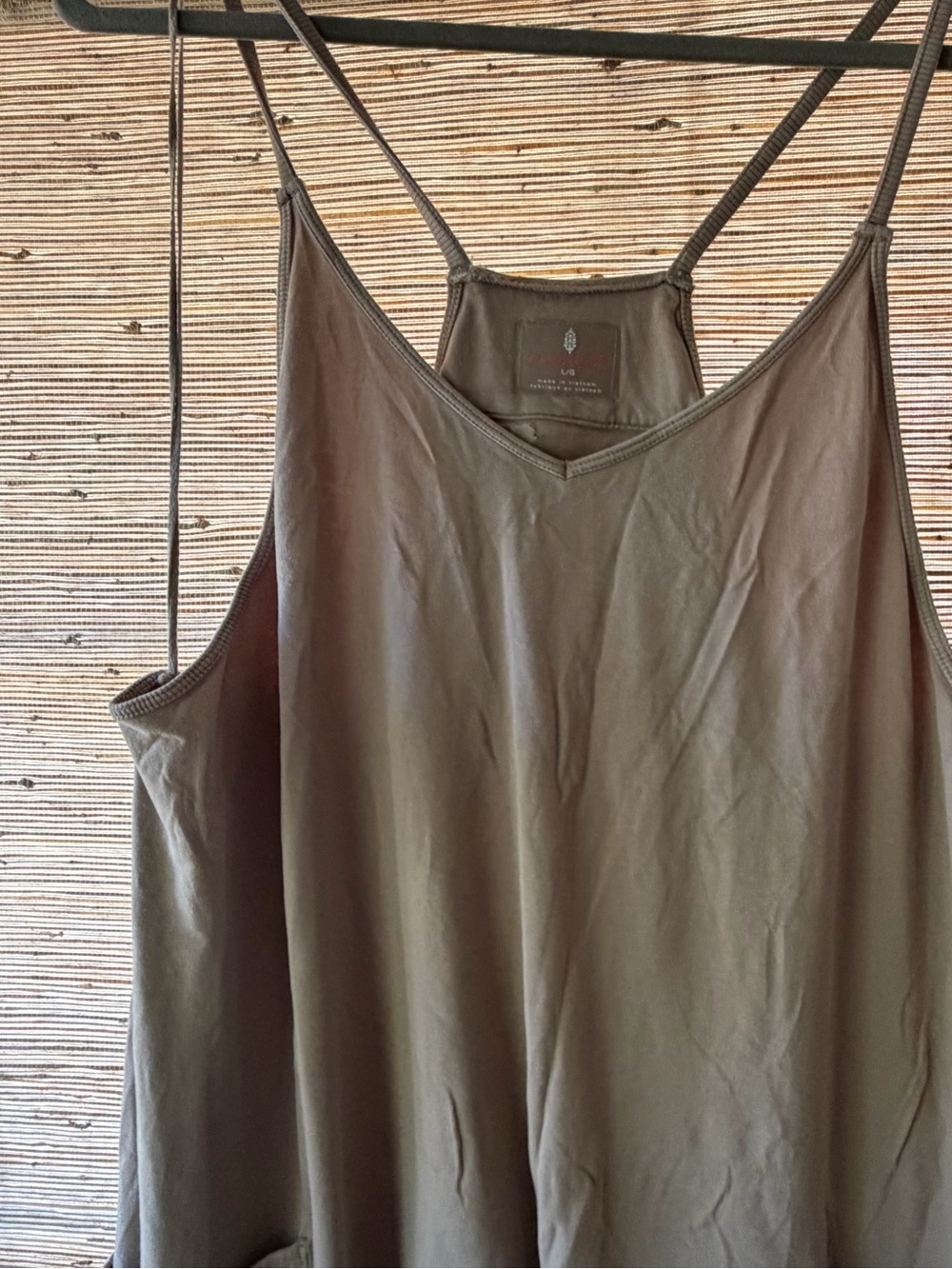 Women's Taupe Relaxed-Strap Jumpsuit - Picture 2 of 3